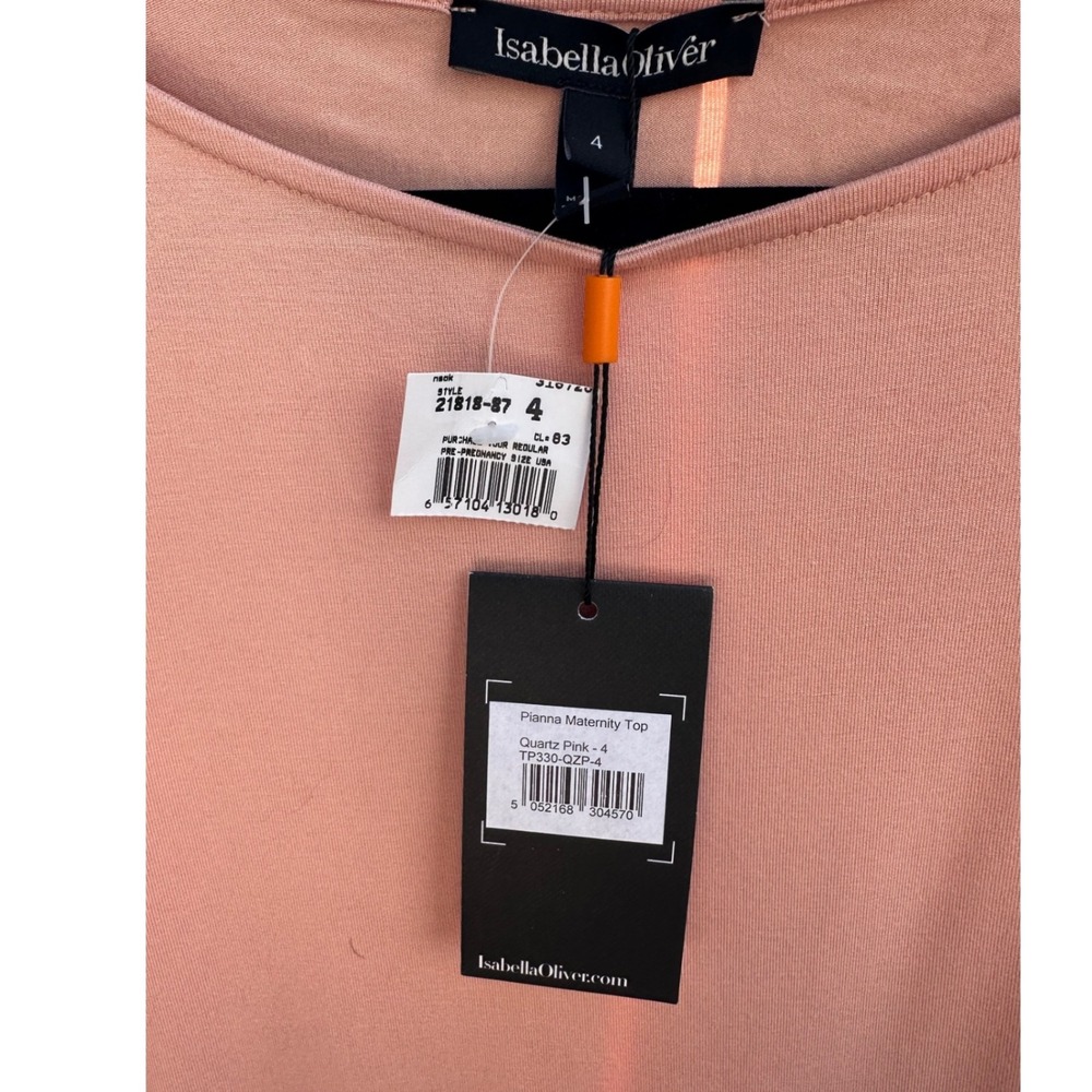Isabella Oliver Pianna Maternity Top Quartz Pink Bell Sleeve Tunic Size 4 NEW - Picture 3 of 6